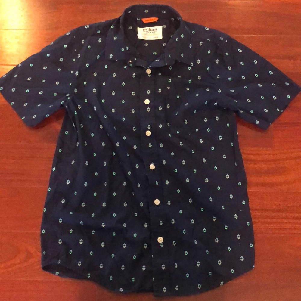 Boys youth large short sleeve button down shirt